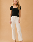 The Erica Black Square Neck Top