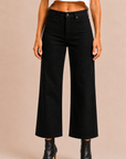The Rae Black Denim Wide Leg Jeans