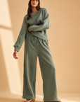 The Effie Sage Lounge Sweater + Pant Set - Sold Separately