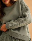 The Effie Sage Lounge Sweater + Pant Set - Sold Separately