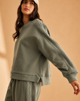 The Effie Sage Lounge Sweater + Pant Set - Sold Separately