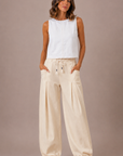 The Reeve Khaki Pleated Barrel Pants