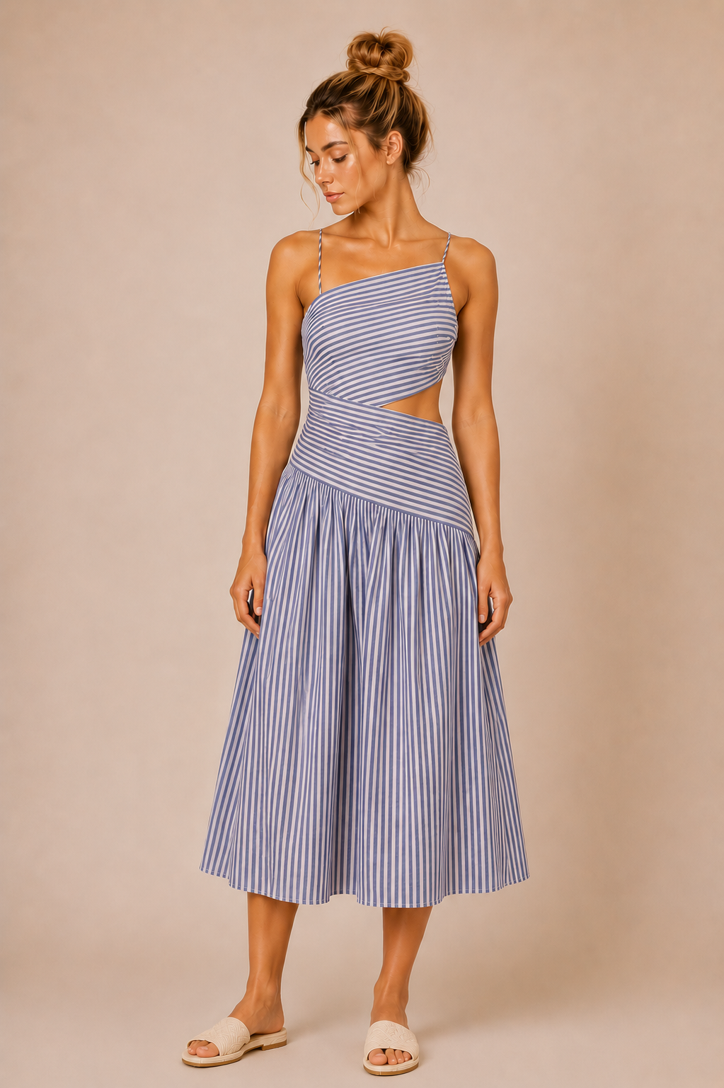 The Adelaide Asymmetrical Midi Dress – Thread + Seed