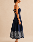 The Magnolia Embroidered Hem Midi Dress