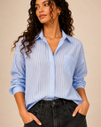 The Elaine Blue Striped Button Down Shirt