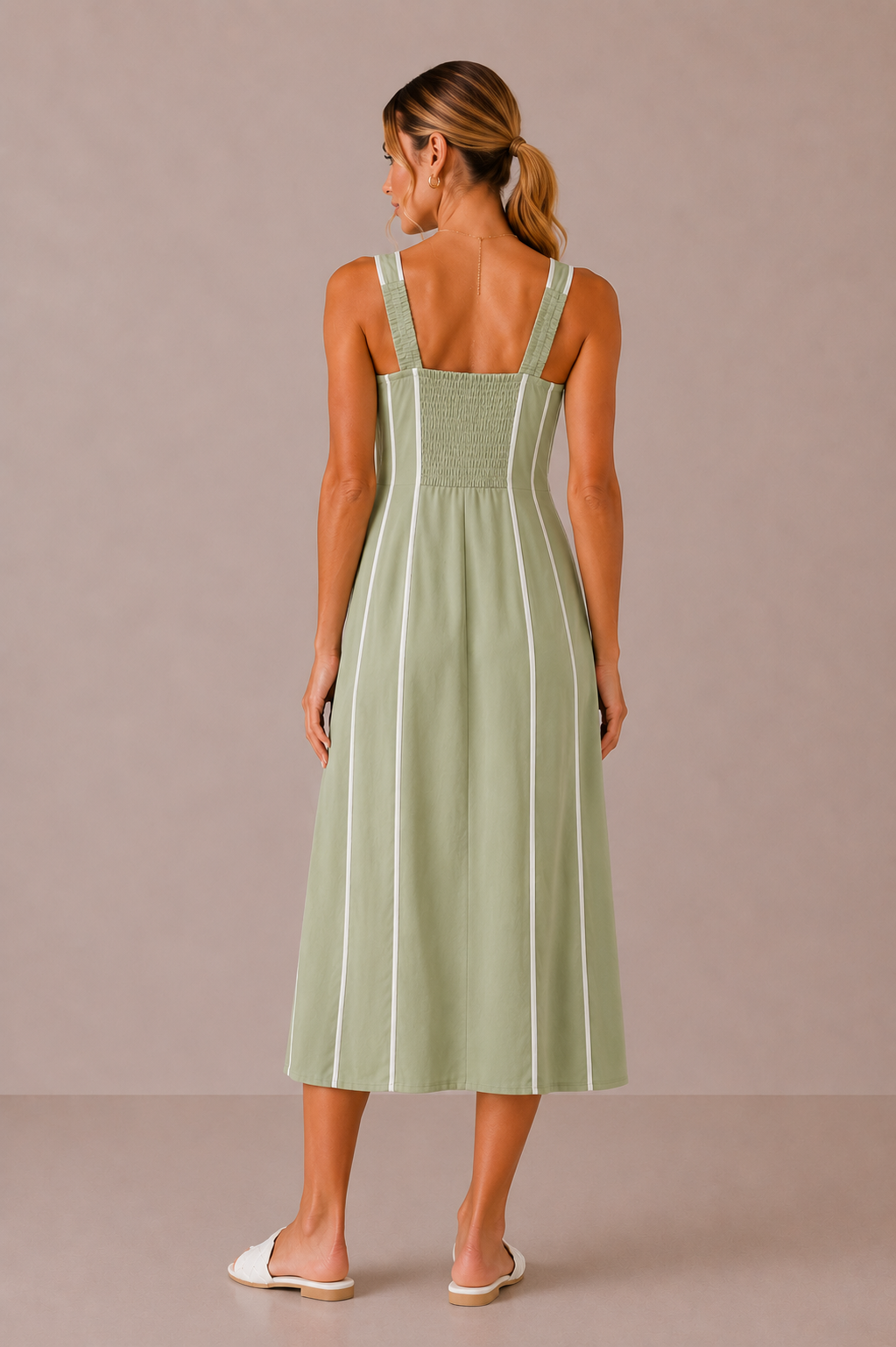 sage linen dress The Sahar Midi – Thread + Seed Red Christmas Candy Cane graduation dress for juniors or dress it up Color:Gold Baroque Floral