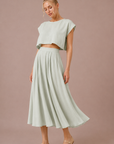 The Santorini Crop Top + Midi Skirt Set- Sold Separately