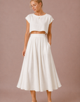 The Santorini Crop Top + Midi Skirt Set- Sold Separately
