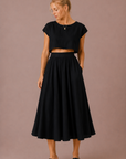The Santorini Crop Top + Midi Skirt Set- Sold Separately