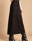The Marcella Vegan Suede Midi Skirt