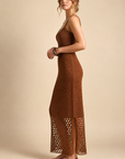 The Giselle Golden Net Midi Dress
