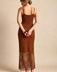 The Giselle Golden Net Midi Dress