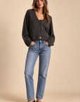 The Sieana Charcoal Button Cardigan