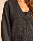 The Sieana Charcoal Button Cardigan
