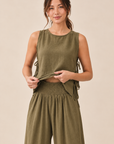 The Mona Olive Top + Pant Set - Sold Separately