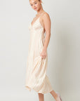 The Ciana Pink Striped Midi Dress