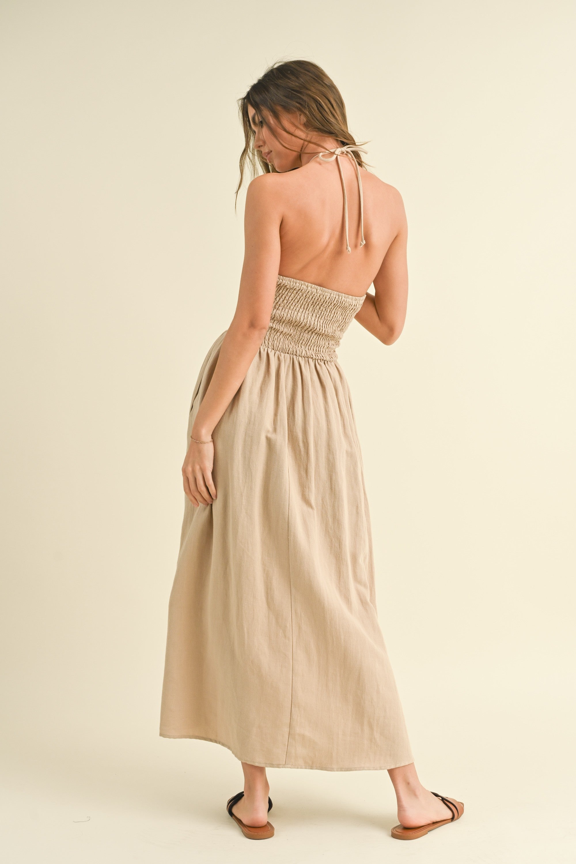 The Clara Knotted Halter Dress  Thread + Seed