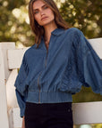 The Clara Denim Zip Up Jacket