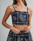 The Cleo Shell Embroidered Top + Skirt Set - Sold Separately