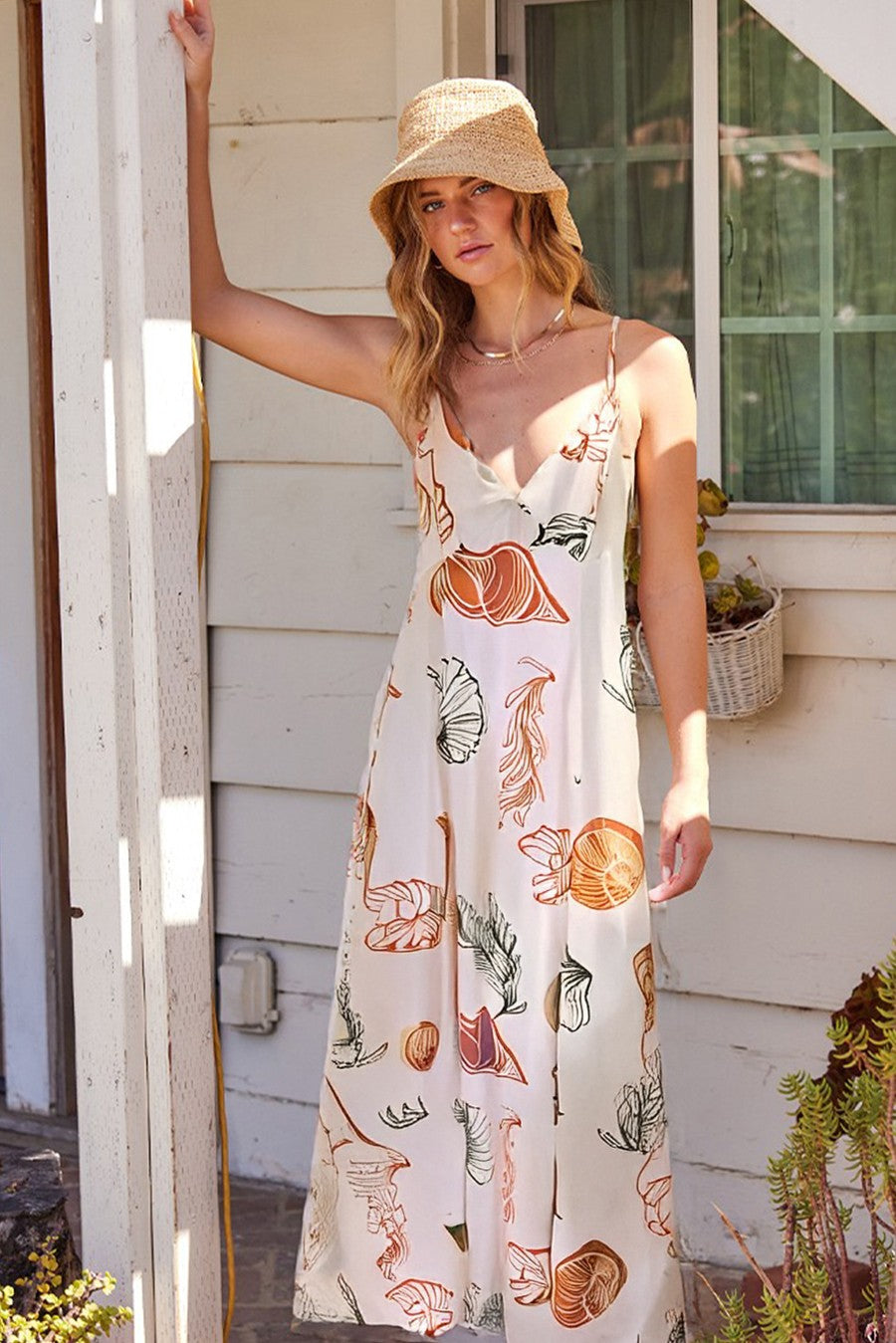 cordelia maxi dress The Cordelia Rust Shell Maxi Dress – Thread + Seed