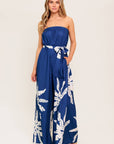 The Cynthia Printed Strapless Jumpsuit
