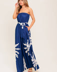 The Cynthia Printed Strapless Jumpsuit