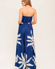 The Cynthia Printed Strapless Jumpsuit