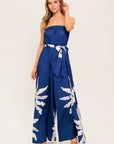 The Cynthia Printed Strapless Jumpsuit
