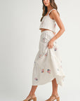 The Dahlia Embroidered Crop Top + Midi Skirt Set - Sold Separately