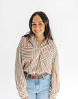 The Dalie Buttondown Striped Top