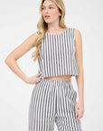 The Dani Navy Stripe Tank + Pants Set