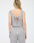 The Dani Navy Stripe Tank + Pants Set