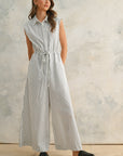 The Danica Striped Button Down Jumpsuit