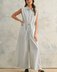 The Danica Striped Button Down Jumpsuit
