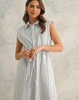 The Danica Striped Button Down Jumpsuit