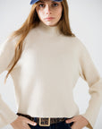 The Danielle Cream High Neck Sweater