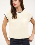 The Dara Contrast Trim Pocket Top