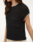 The Dara Contrast Trim Pocket Top