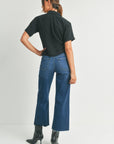 The Davina Slim Wide Leg Dark Denim Jeans