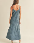 The Delia Washed Denim Maxi Dress