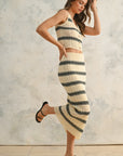The Desi Striped Knit Tank + Skirt Set - Sold Separately