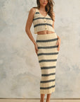 The Desi Striped Knit Tank + Skirt Set - Sold Separately