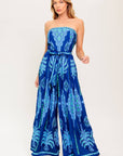 The Dyani Printed Strapless Jumpsuit