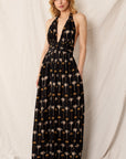 The Dysis Palm Tree Halter Maxi Dress