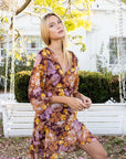 The Auburn Floral Wrap Mini Dress