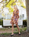 The Auburn Floral Wrap Mini Dress