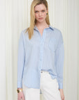 The Elaine Blue Striped Button Down Shirt