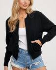 The Elena Knit Bomber Jacket