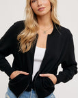 The Elena Knit Bomber Jacket