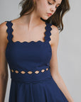The Ellasandra Scallop Cut Out Midi Dress
